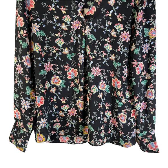 NWT Banana Republic Women's Long Sleeve Blouse Top Dark Floral Size XS Career - Picture 5 of 8